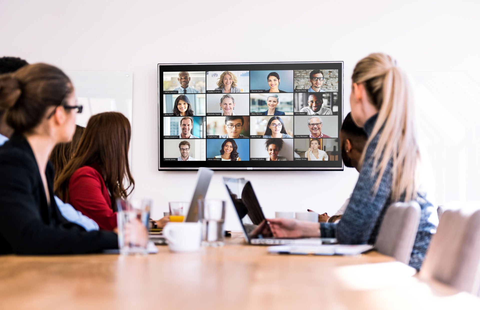 Video conference at the office